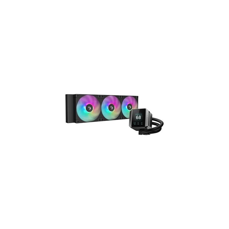 DEEPCOOL vodní chladič MYSTIQUE 360 ARGB / 3x120mm ARGB fan / dig. displej / Intel i AMD / černý