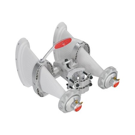 RF elements Asymetrická Horn Wideband anténa 4x4 MIMO, RSMA, 5/6GHz, 17dBi, 60°