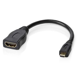 NEDIS High Speed HDMI kabel s Ethernetem/ micro HDMI zástrčka - HDMI zásuvka/ 4K@30Hz/ 10.2 Gbps/ 20cm