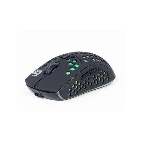 Gembird Myš RAGNAR WRX500, bezdrátová, podsvícená, 6 tlačítek, 1600DPI, USB nano receiver, černá