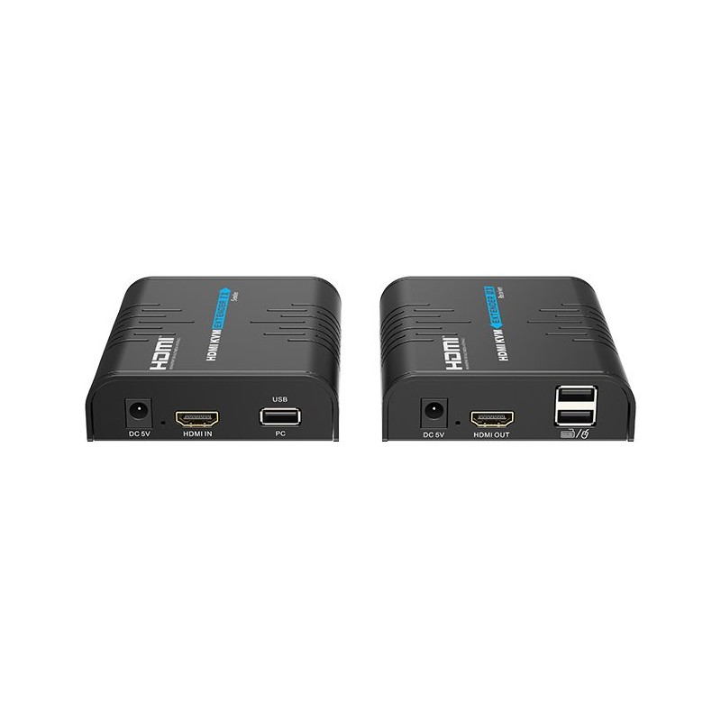 XtendLan HDMI přenos po LAN, vysílač a přijímač, IP/UDP, 100Mbps@1080p, přenos USB, funkce KVM