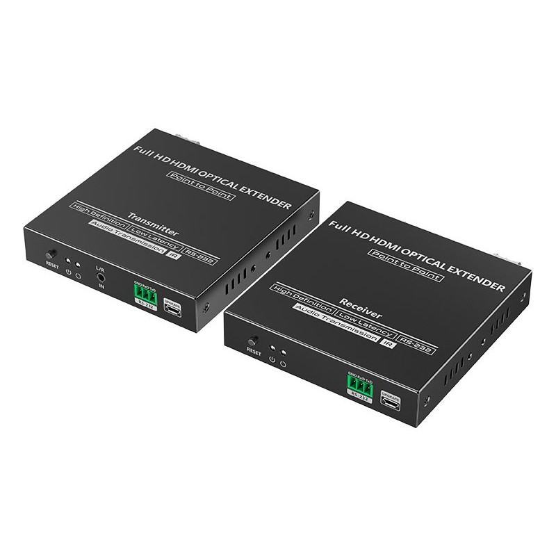 XtendLan HDMI přenos po optice, jedno vlákno, do 40km, SC konektor, 1080p, s IR přenosem ovládání, pár