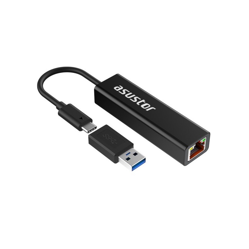 Asustor adaptér AS-U2.5G2 / USB3.2 Gen 1 type-C to 2.5GBASE-T / v balení redukce USB-C na USB-A
