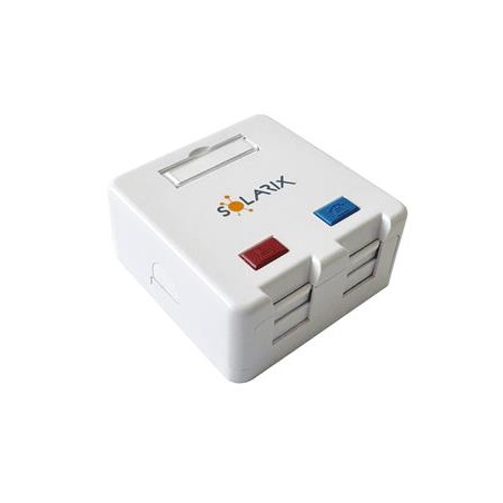 Solarix - zásuvka modulární pro 2 keystony na omítku, bílá
