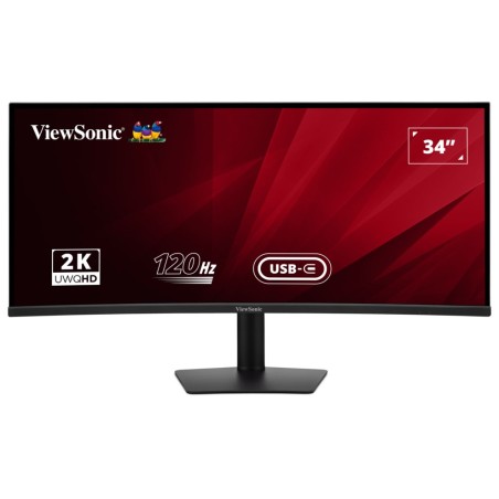 ViewSonic VA3420C '34" 21:9, 3440 x 1440,SuperClear® IPS zakřivený monitor, 120Hz, 2 HDMI, DP, USB, USB-C 96W, speakers