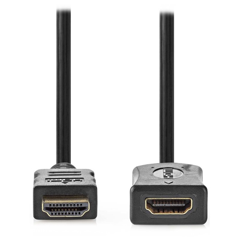 NEDIS prodlužovací High Speed HDMI 2.0 kabel s ethernetem/ 4K@60Hz/ zlacené konektory HDMI-HDMI/ černý/ bulk/ 5m