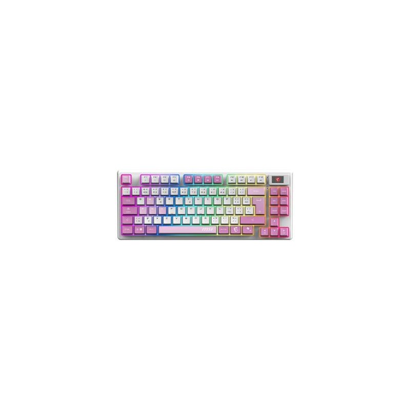 MSI herní klávesnice FORGE GK600 TKL Violet/ bezdrátová 2,4GHz+BT/ mechanická/ RGB/ USB-C/ display/ CZ+SK layout