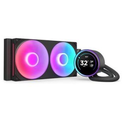 NZXT vodní chladič Kraken 280 ELITE RGB / 2x140mm RGB fan / 4-pin PWM / LCD disp. / 6 let RLKR28EB2
