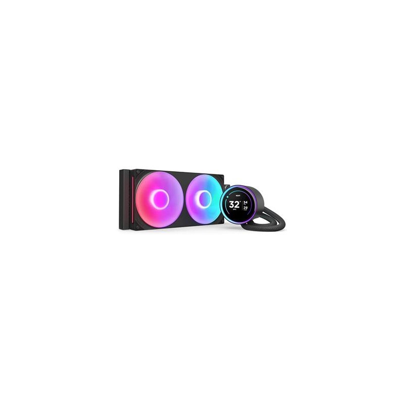 NZXT vodní chladič Kraken 280 ELITE RGB / 2x140mm RGB fan / 4-pin PWM / LCD disp. / 6 let RLKR28EB2