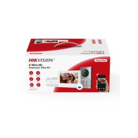 Hikvision Přednastavený kit videotelefonu, 2-drát HD, bytový monitor+dveřní stanice s klávesnicí+zdroj