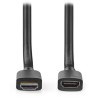 NEDIS prodlužovací Ultra High Speed HDMI 2.1 kabel s ethernetem/ 8K@60Hz/ zlacené konektory HDMI-HDMI/ černý/ BOX/ 2m