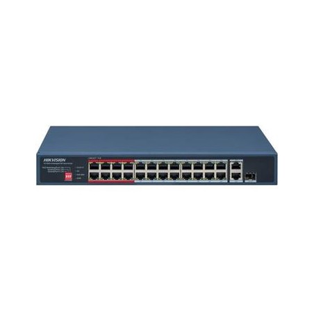 Hikvision DS-3E0326P-E/M(C) - Switch 24x 100 TX PoE, 1 Gb RJ45 port, 1 Gb combo port 230W