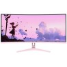 AROZZI NOVA herní monitor 34" 34T2K165 Pink/ LED/ 3440x1440/ 165Hz/ VA/ 4000:1/ 1ms/ 2xHDMI/ 2xDP/ růžový