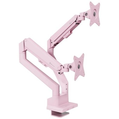 AROZZI ALZARE NEO DUO Pink/ stolní držák pro 2 monitory/ plynový píst/ kovový/ růžový