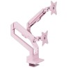 AROZZI ALZARE NEO DUO Pink/ stolní držák pro 2 monitory/ plynový píst/ kovový/ růžový