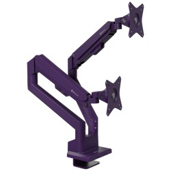 AROZZI ALZARE NEO DUO Purple/ stolní držák pro 2 monitory/ plynový píst/ kovový/ fialový