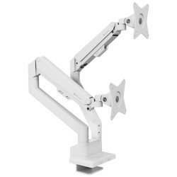 AROZZI ALZARE NEO DUO White/ stolní držák pro 2 monitory/ plynový píst/ kovový/ bílý