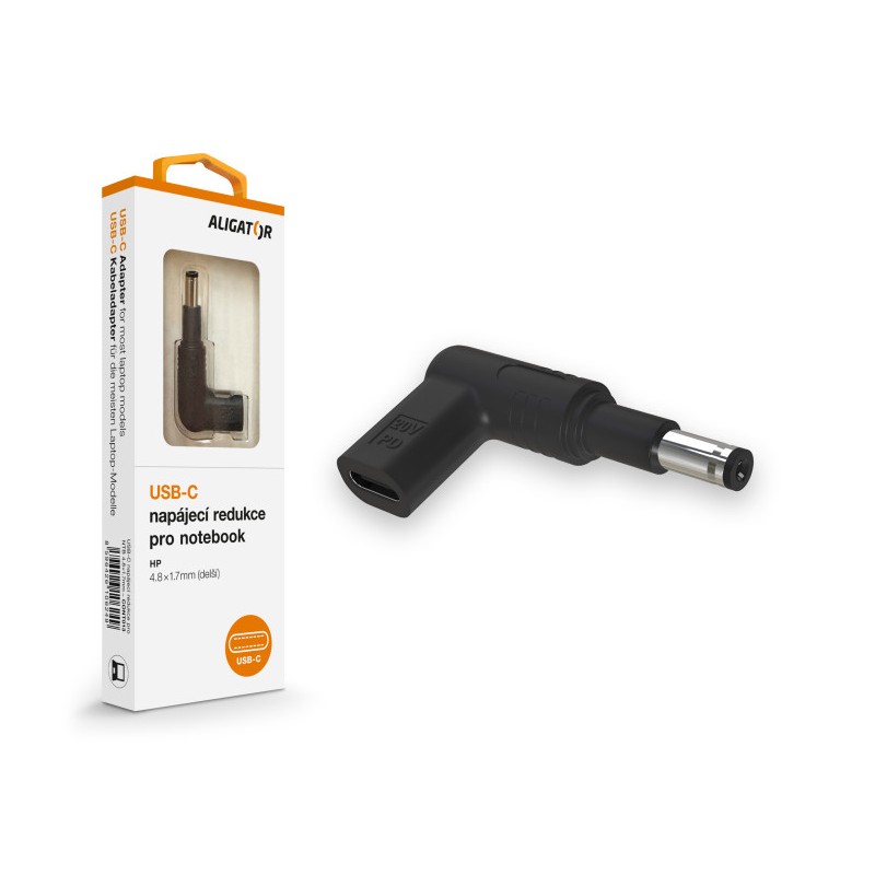Aligator USB-C napájecí redukce 4,8 x 1,7 mm (prodloužená) pro notebooky Asus/Compaq/HP