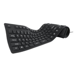 GEMBIRD KB-109F-B Flexibilní silikonová klávesnice voděodolná USB+OTG černá