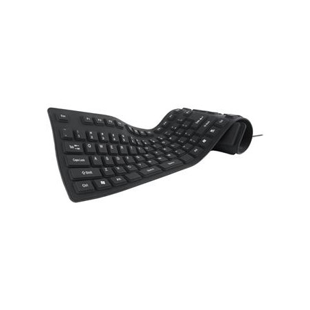 GEMBIRD KB-109F-B Flexibilní silikonová klávesnice voděodolná USB+OTG černá