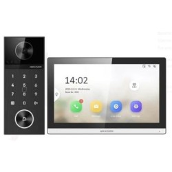 Hikvision KIT IP videotelefonu, dverří stanice + bytový monitor, 2x zdroj, MicroSD karta
