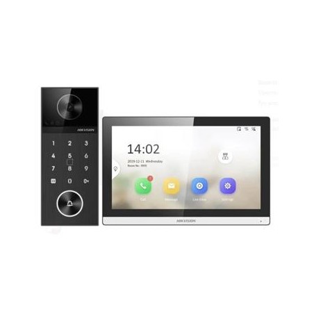 Hikvision KIT IP videotelefonu, dverří stanice + bytový monitor, 2x zdroj, MicroSD karta