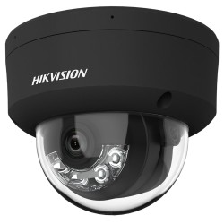 Hikvision 4MPix IP Dome Smart Hybrid Light AcuSense kamera LED/IR 30m, audio, alarm, IP67, IK10, černá