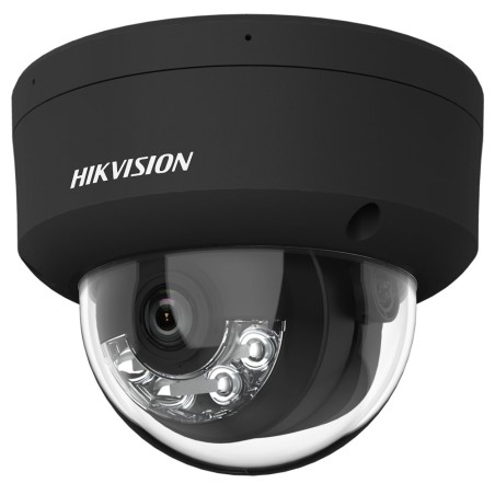 Hikvision 4MPix IP Dome Smart Hybrid Light AcuSense kamera LED/IR 30m, audio, alarm, IP67, IK10, černá