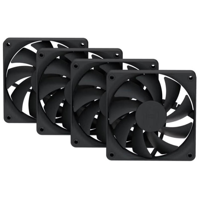 HYTE ventilátor 120mm PWM / barva Pitch Black / 1500rpm / 72CFM / ABS / 4-pin / sada 4x ventilátor