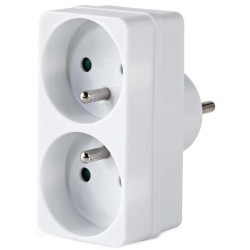 NEDIS síťový rozbočovač/ 2x zásuvka typu E (s kolíkem)/ 250 V AC 50/60 Hz/ 16 A/ 3500 W/ bílý