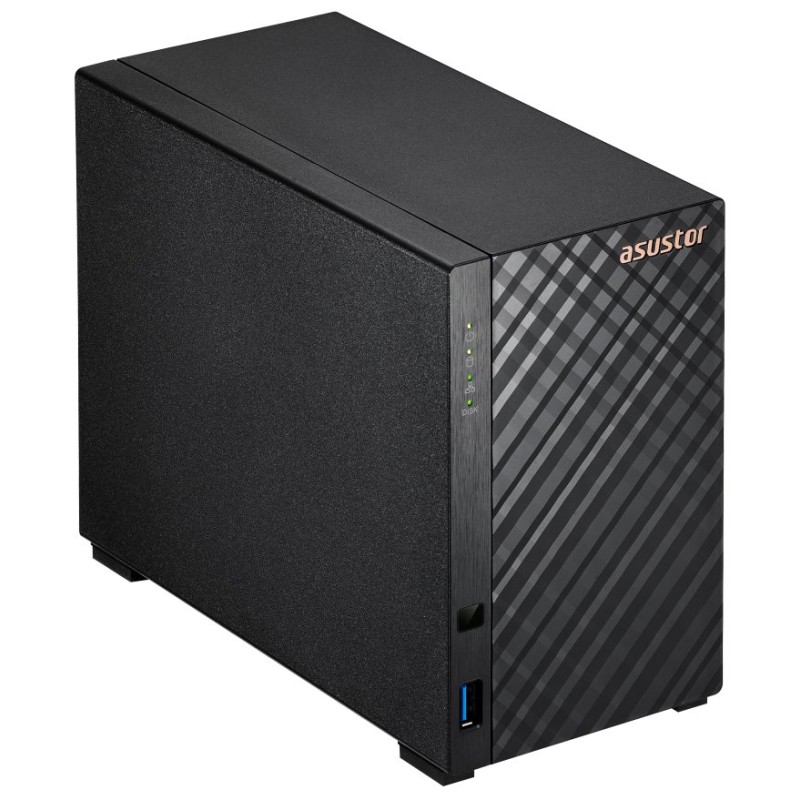 Asustor NAS AS1202T 2x 3,5" SATA/ Realtek RTD1619B, Quad Core 1.7 GHz, 1 GB DDR4 RAM, 1x 2.5GLAN, 3x USB3.2 Gen1