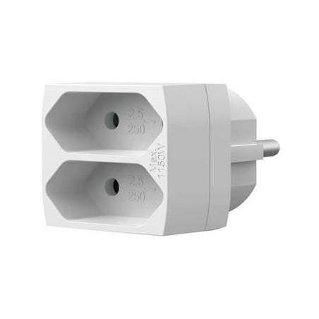 NEDIS síťový rozbočovač/ 2x zásuvka typu C (bez kolíku)/ 250 V AC 50/60 Hz/ 2,5 A/ 1100 W/ bílý
