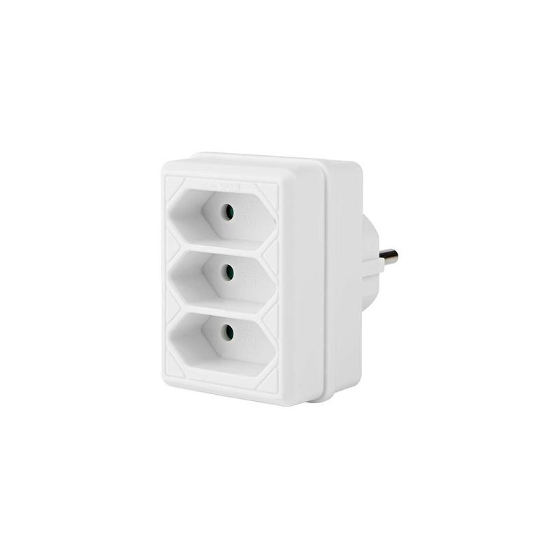 NEDIS síťový rozbočovač/ 3x zásuvka typu C (bez kolíku)/ 250 V AC 50/60 Hz/ 2,5 A/ 1700 W/ bílý