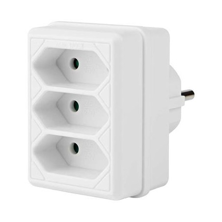 NEDIS síťový rozbočovač/ 3x zásuvka typu C (bez kolíku)/ 250 V AC 50/60 Hz/ 2,5 A/ 1700 W/ bílý