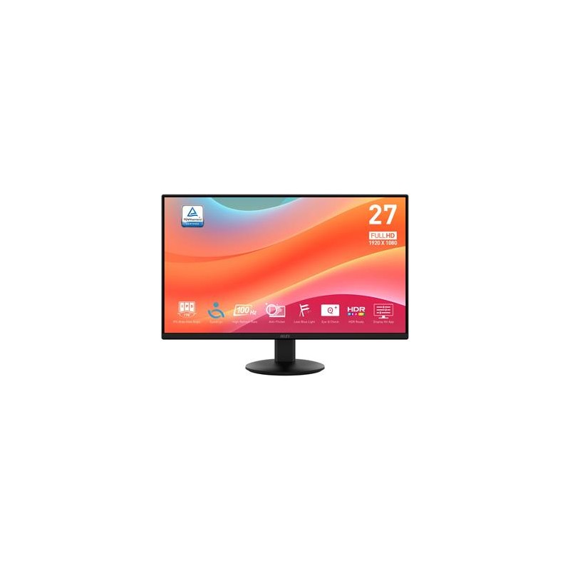 MSI PRO MP272L/ 27"/ 1920x1080/ IPS/ 4ms/ 100Hz/ 250cd/m2/ 1300:1/ HDMI/ DP/ VESA/ černý