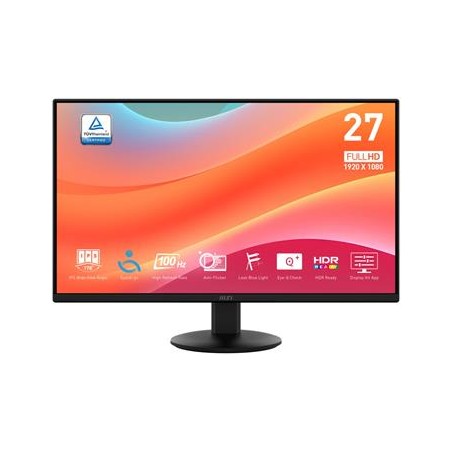MSI PRO MP272L/ 27"/ 1920x1080/ IPS/ 4ms/ 100Hz/ 250cd/m2/ 1300:1/ HDMI/ DP/ VESA/ černý