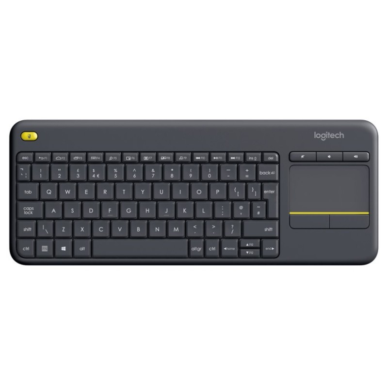 ROZBALENÉ - Logitech klávesnice K400 Plus/ Bezdrátová/ 2.4GHz/ Touchpad/ USB přijímač/ CZ/ Černá