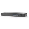 NEDIS HDMI přepínač/ 5x HDMI vstup/ 1x HDMI výstup/ K@60Hz/ 18 Gbps/ dálkově ovládané/ kov/ antracit