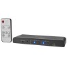 NEDIS HDMI extraktor/ 2x HDMI vstup/ TosLink zásvuka/ 1x 3.5 mm/ 1x HDMI výstup/ 2x RCA/ 4K@60Hz/ 18 Gbps/ kov/ antraci