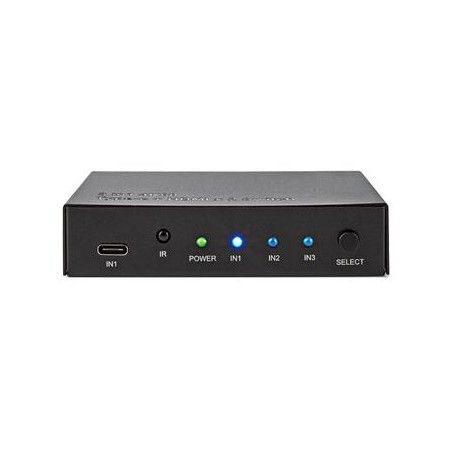 NEDIS HDMI přepínač/ 1x USB-C/ 2x HDMI vstup/ 1x HDMI výstup/ 4K@60Hz/ 18.0 Gbps/ kov/ antracit