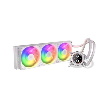 Krux vodní chladič CPU HydroGlance 360 ARGB LCD White / 3x120mm ARGB / PWM / display / AMD i Intel / bílý
