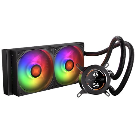 Krux vodní chladič CPU HydroGlance 240 ARGB LCD / 2x120mm ARGB / PWM / display / AMD i Intel