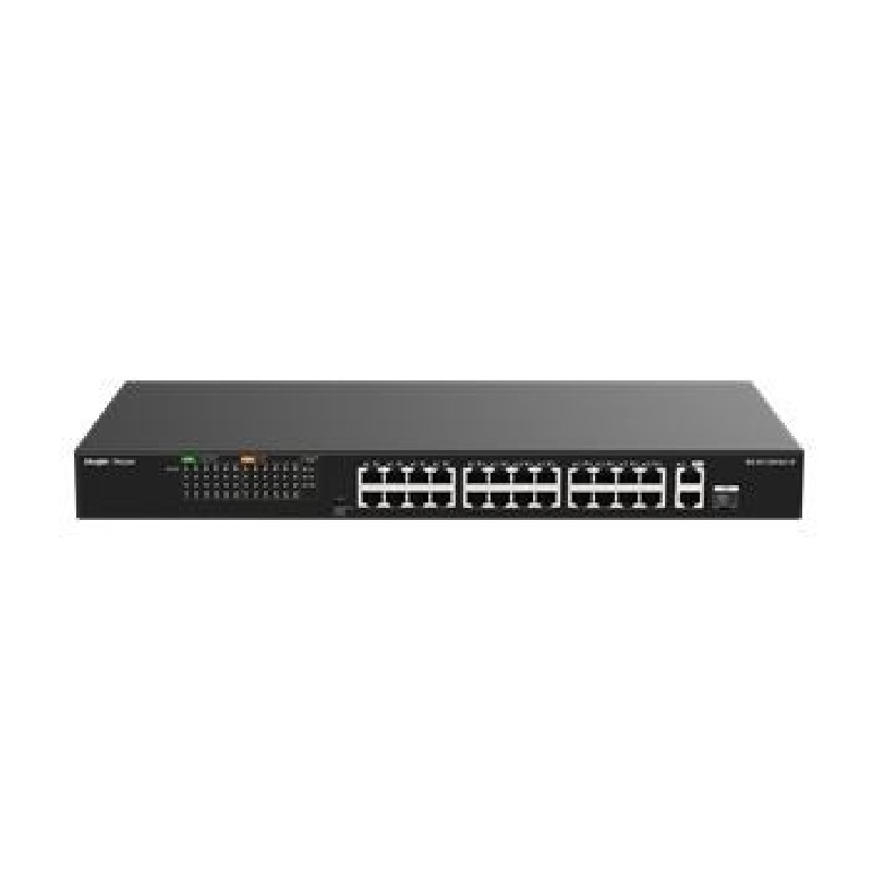 Reyee RG-ES126FGS-LP, 24-Port 10/100 Mbps with 2-Port Gigabit Unmanaged PoE Switch