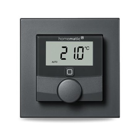 Homematic IP Nástěnný termostat se senzorem vlhkosti a spínaným výstupem 230V – zápustná montáž, antracit - HmIP-BW
