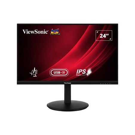 ViewSonic VG2409-MHDU-2/ 24" FHD Frameless IPS Monitor with 2 HDMI, DisplayPort, USB type C, USB, Full Ergonomic Stand