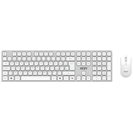 MSI set klávesnice s myší FORGE K210 Wireless Combo White/ bezdrátový/ bílostříbrný/ dobíjecí/ USB/ CZ+SK layout