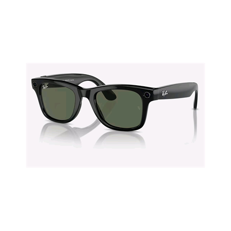 Meta Ray-Ban Wayfarer, AI brýle, Shiny Black, G15 Green