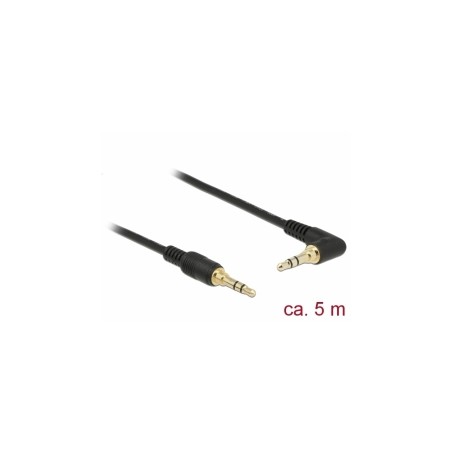 Delock Kabel Stereo Jack 3,5 mm 3 pin samec samec pravoúhlý 5 m černý