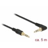 Delock Kabel Stereo Jack 3,5 mm 3 pin samec samec pravoúhlý 5 m černý