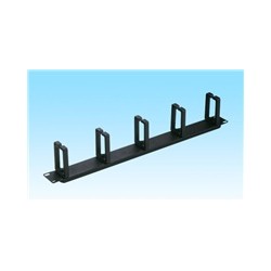 19" vyvazovací panel 1U, 5x plastový úchyt, černá, typ CMP4